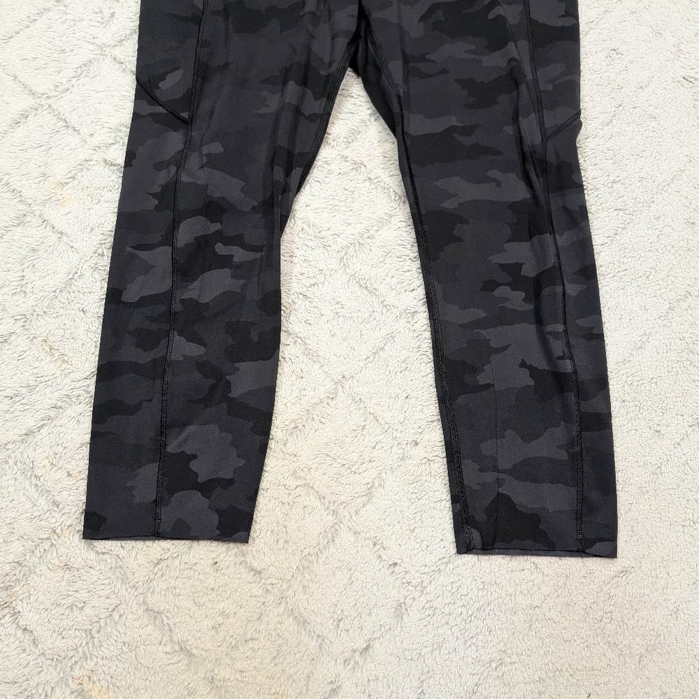 Lululemon Leggings Womens 12 Gray Incognito Camo Fast Free Hi Rise Crop 23” - Picture 3 of 12